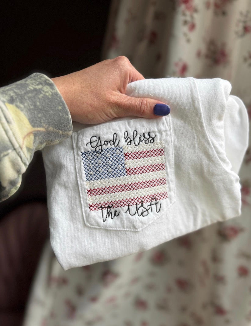 God bless USA pocket